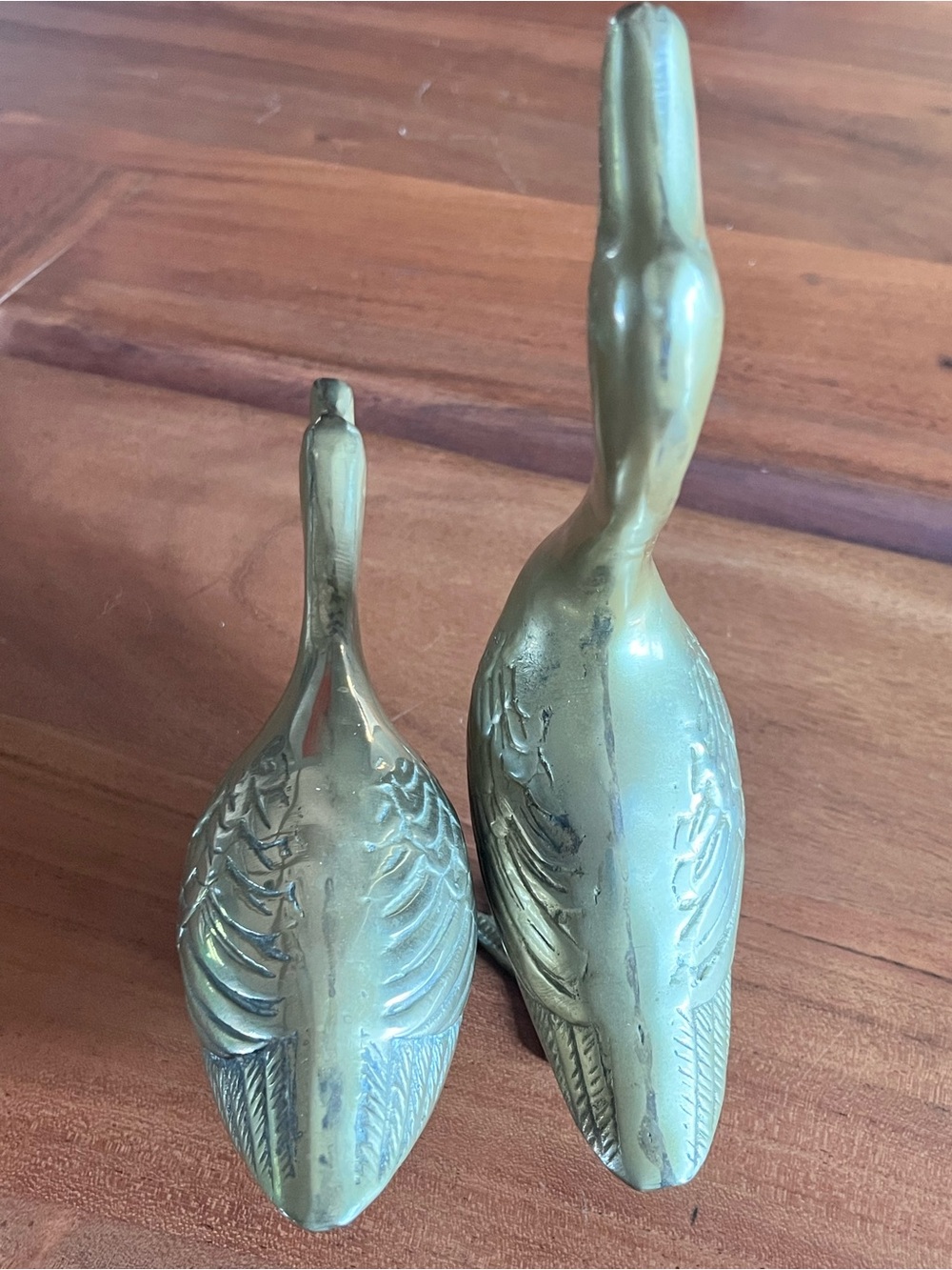 Vintage Brass Goose Figurines Set of 2 Mid Century Hollywood Regency Decor 9” - Picture 8 of 16